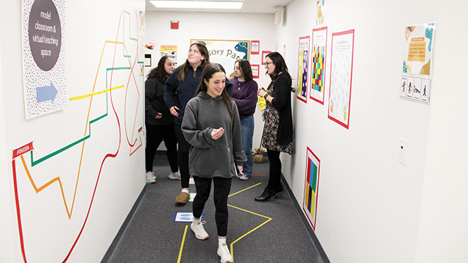 Education students use the Sensory Path