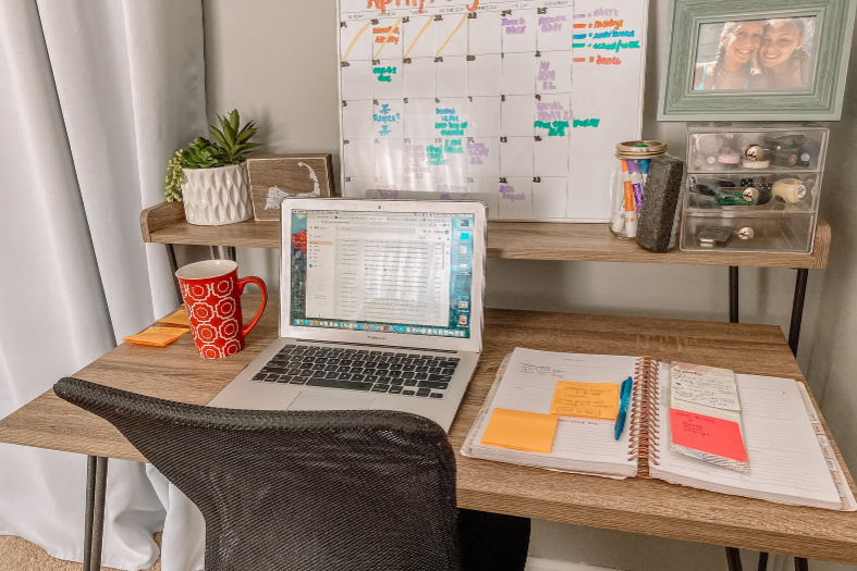Desk and workspace.