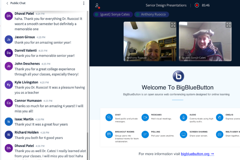 Screenshot of Big Blue Button meeting.
