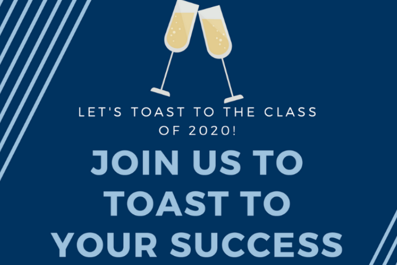 Screenshot of invitation with champagne glasses.
