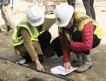 Students work on-site