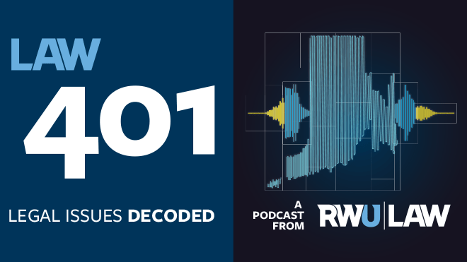 Law 401 podcast logo.
