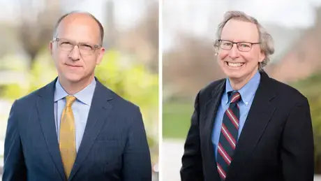 Roger Williams University School of Law Professors Jared A. Goldstein, left, and Peter S. Margulies.