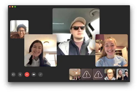 Screenshot of Zoom call.