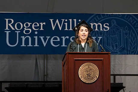 Student speaker Amelia Tayeh