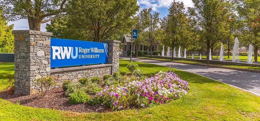 RWU Bristol Campus entrance sign
