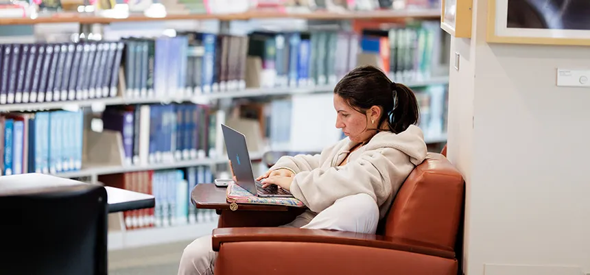 Studying in the library