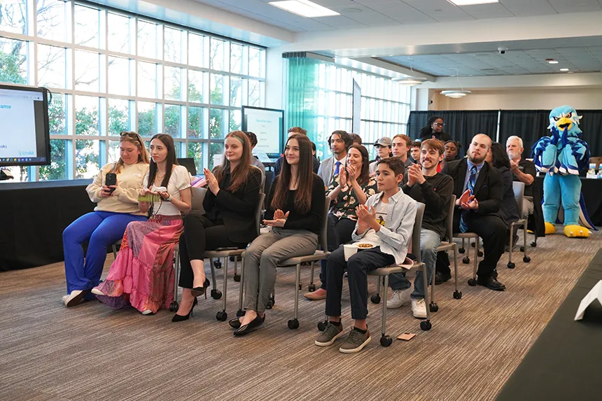 EforAll Rhode Island Pitch Contest attendees fill the Mary Tefft White Cultural Center.