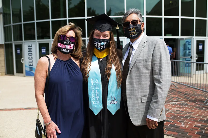 image of RWU grads on Commencement Day 2021