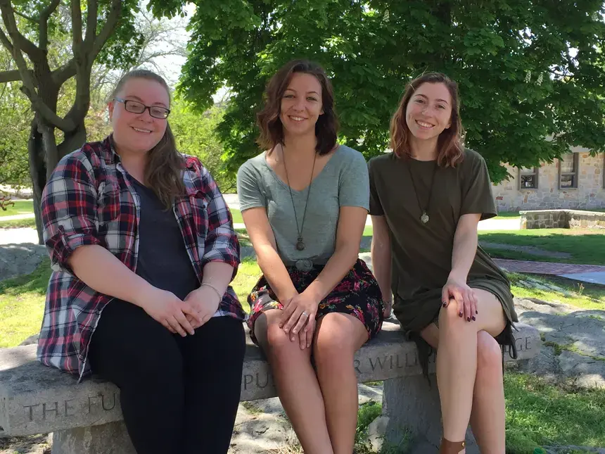 From left: 2017 Henderson Outstanding Tutor award recipients Angela Kaczun in writing, Kelly Cribari in science, and Ashley Crane in math. 