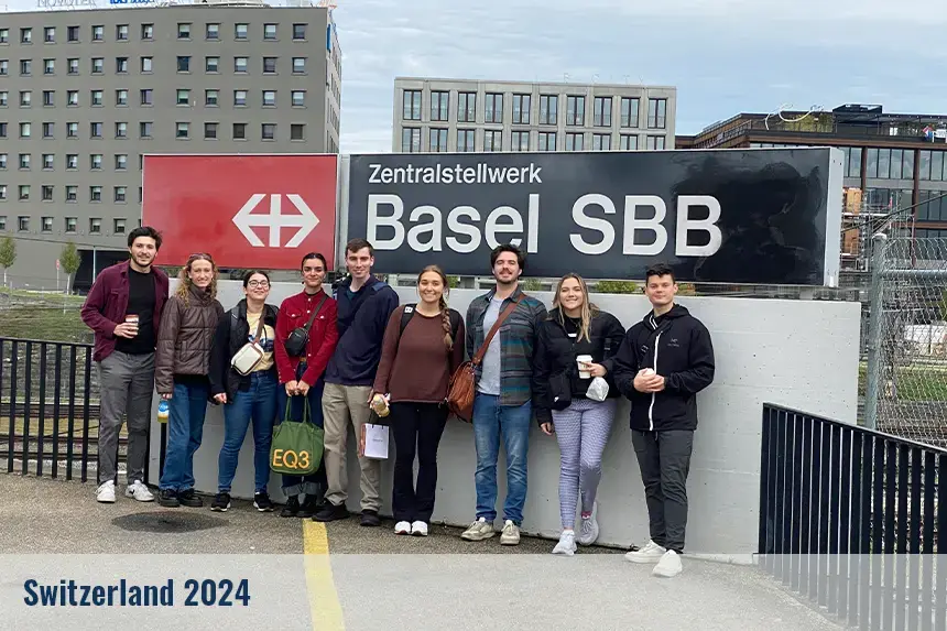 Students on a field trip in Switzerland