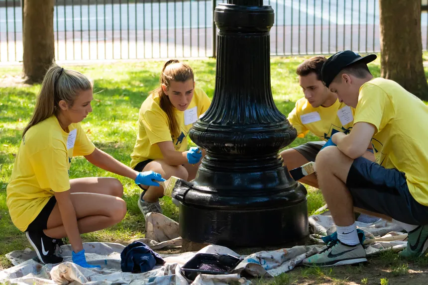 Students painting