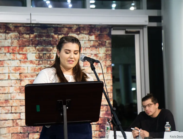 Poetry slam performance.