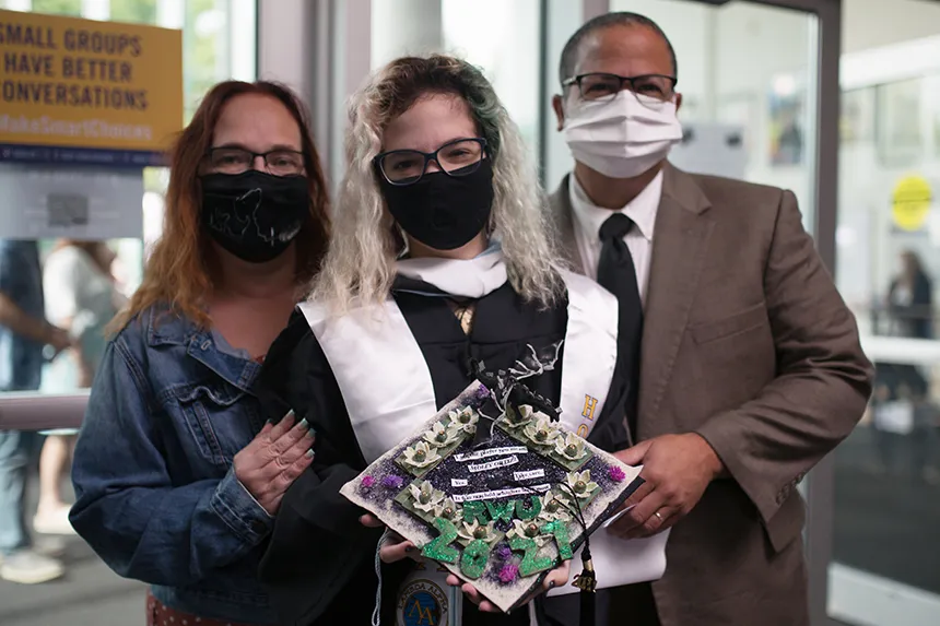 image of RWU grads on Commencement Day 2021