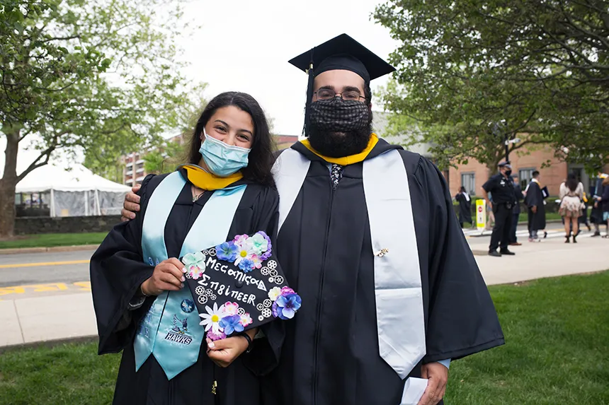 image of RWU grads on Commencement Day 2021