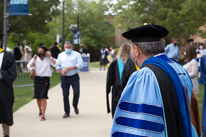 image of RWU grads on Commencement Day 2021